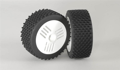 Mini block S / OR tires, glued, white, 2pcs.