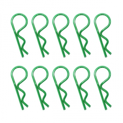 1/8 BODY CLIPS green ANODIZED, 10 pcs.