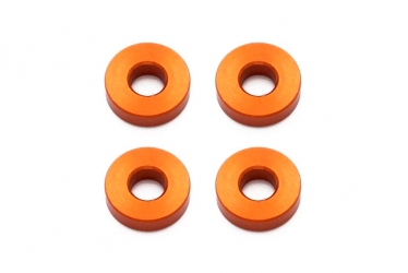 Orange aluminum spacer 3x7.5x2 mm (4 pcs)