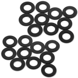 Aluminum M3 Flat Washer 0.5mm 20pcs Black